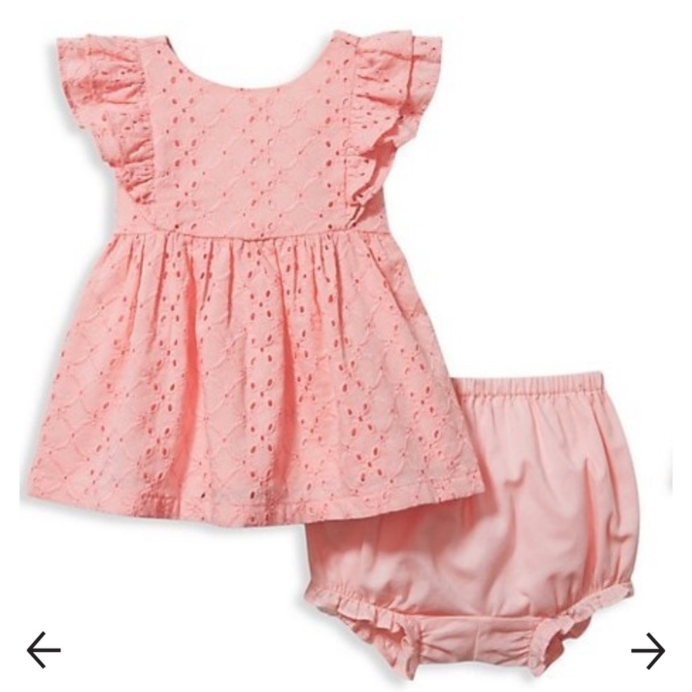 NWT Janie and Jack Pink Bow Eyelet Set 3-6 Months